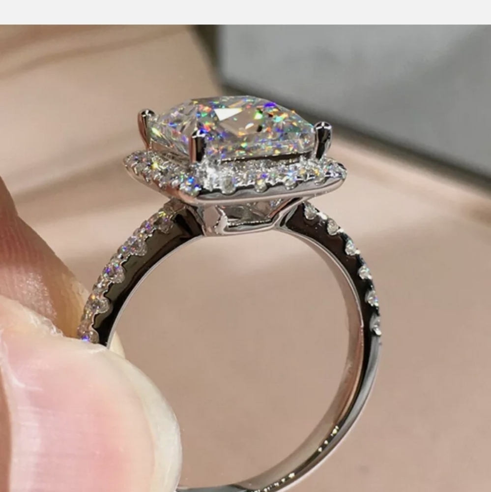 ♡Gorgeous Women 925 Silver Rings White Sapphire♡ - Picture 3 of 5